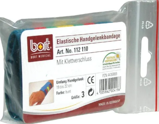 Bort Handgelenkbandage Gr.3 Bunt Mit Klettverschluss