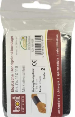 Bort Handgelenkbandage Gr.2 Schwarz Mit Klettverschluss