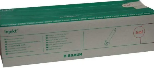 Braun Injekt Solo 5 ml Luer - Ansatz, Exzentrisch 100 Spritzen