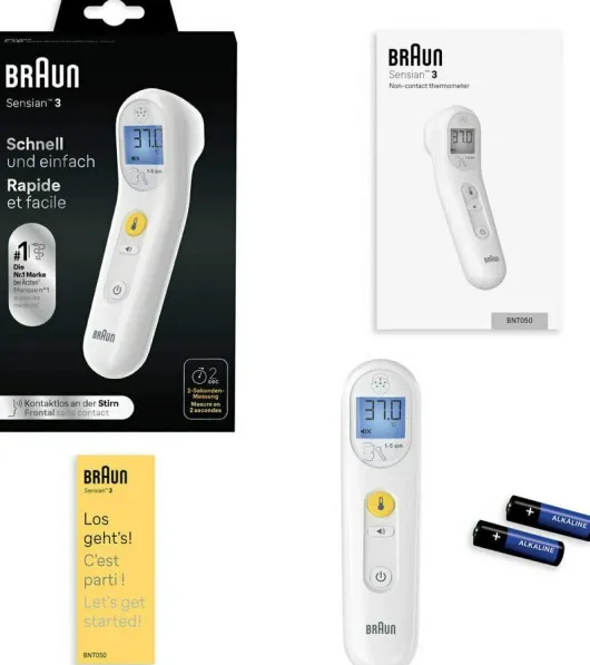 Braun Sensian 3 Kontaktloses Stirn Thermometer 1 Stück