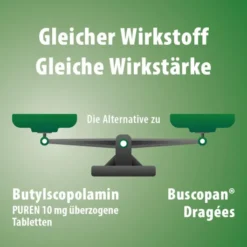 Butylscopolamin Puren 10 mg Überzogene Tabletten 50 Stück