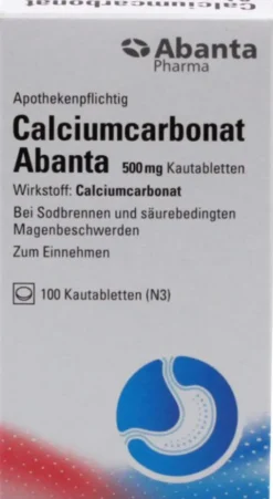 Calciumcarbonat Abanta 500 mg 100 Kautabletten