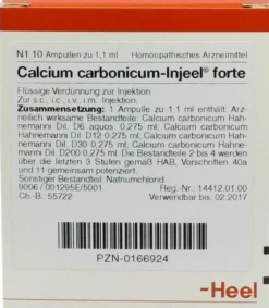 Calcium Carbonicum Injeele Forte 1,1 ml 10 Ampullen