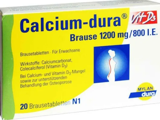 Calcium Dura Vit D3 Brause 1200 mg 800 I.E. 20 Brausetabletten