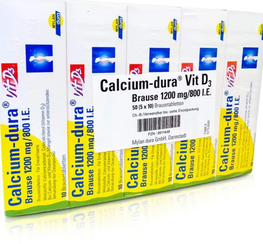 Calcium Dura Vit D3 Brause 1200 mg 800 I.E. 50 Brausetabletten