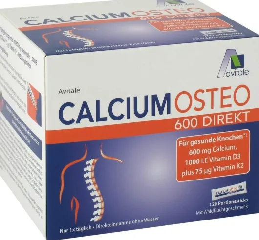 Calcium Osteo 600 Direkt Pulver 120 Sticks