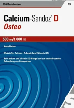 Calcium Sandoz D Osteo 500 mg pro 1.000 I.E. 120 Kautabletten
