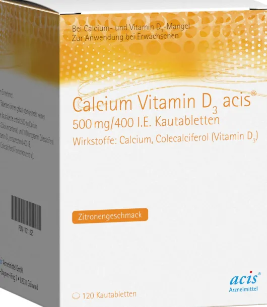 Calcium Vitamin D3 Acis 500 mg und 400 I.E. 120 Kautabletten