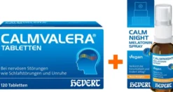 Calmvalera 120 Tabletten + Calmnight Hevert Melatonin Spray 30 ml
