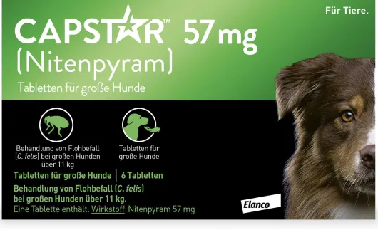 Capstar 57 mg Tabletten für große Hunde 6 Tabletten