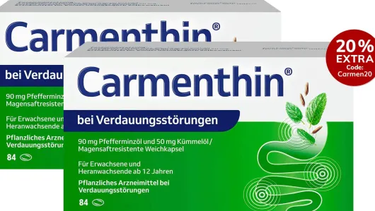 Carmenthin bei Verdauungsstörungen 2 x 84 magensaftresistente Weichkapseln