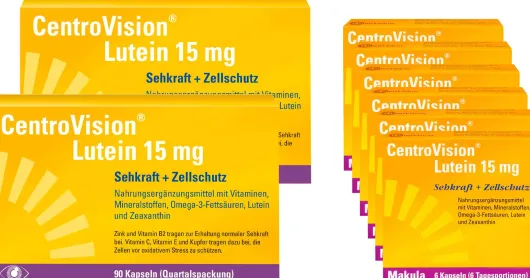 Centrovision Lutein 15 mg 2 x 90 Kapseln + gratis 36 Kapseln