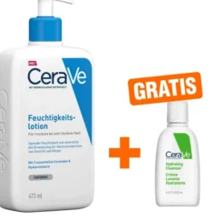 CeraVe Feuchtigkeitslotion 473 ml + gratis 20 ml Reinigungslotion
