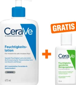 CeraVe Feuchtigkeitslotion 473 ml + gratis 20 ml Reinigungslotion