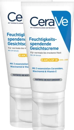 CeraVe Feuchtigkeitsspendende Gesichtscreme LSF 30 2 x 52 ml