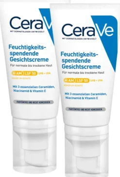 CeraVe Feuchtigkeitsspendende Gesichtscreme LSF 50 2 x 52 ml