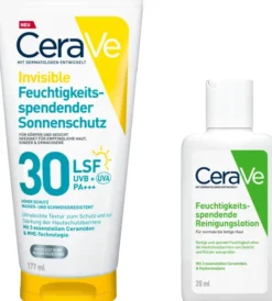 CeraVe Feuchtigkeitsspendender Sonnenschutz LSF 30 177 ml + gratis CeraVe Feuchtigkeitsspendende Reinigungslotion 20 ml