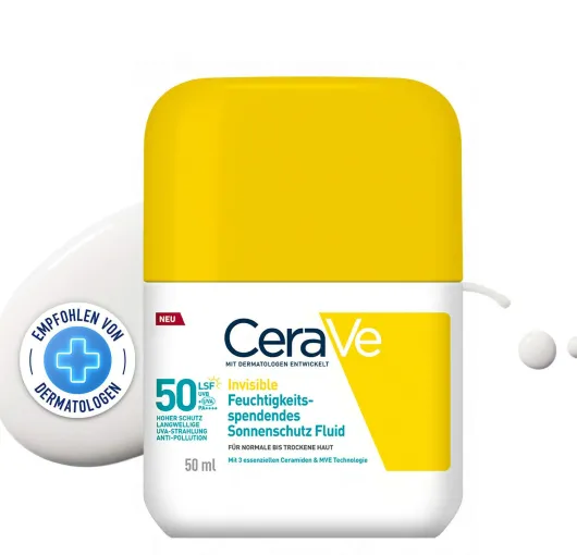 CeraVe Invisible Feuchtigkeitsspendendes Sonnenschutz Fluid LSF50 50 ml