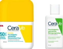 CeraVe invisible Feuchtigkeitsspendendes Sonnenschutz Fluid 50 ml + gratis CeraVe Reinigungslotion 20 ml