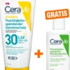CeraVe Invisible Feuchtigkeitsspendender Sonnenschutz LSF 30 75 ml + gratis Feuchtigkeitsspendende Reinigungslotion 20ml
