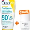 CeraVe Invisible Feuchtigkeitsspendender Sonnenschutz LSF 50+ 177 ml + gratis Vichy Deo Roll-on Anti Flecken 48h 50 ml