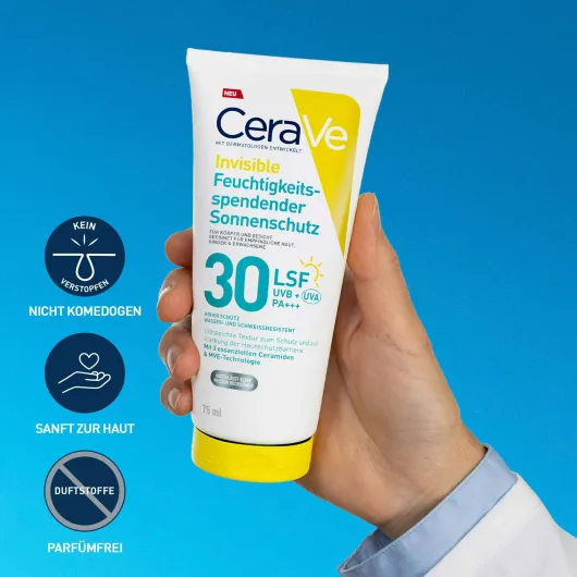 CeraVe Invisible Feuchtigkeitsspendender Sonnenschutz LSF 30 75 ml