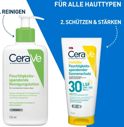 CeraVe Invisible Feuchtigkeitsspendender Sonnenschutz LSF 30 75 ml