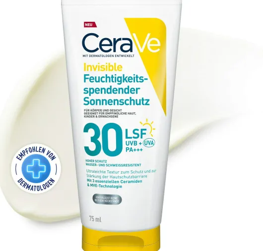 CeraVe Invisible Feuchtigkeitsspendender Sonnenschutz LSF 30 75 ml