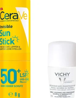 CeraVe Invisible Sun Stick SPF 50+ 8 g + gratis Vichy Deo Roll-on Anti Flecken 48h 50 ml
