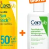 CeraVe Invisible Sun Stick SPF 50+ 8 g + gratis CeraVe Feuchtigkeitspendende Reinigungslotion 20 ml