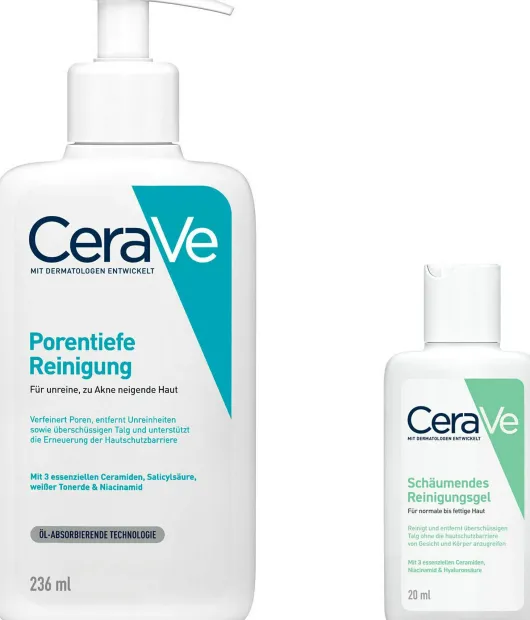 Cerave porentiefe Reinigung Gel 236 ml + gratis schäumendes Reinigungsgel 20 ml