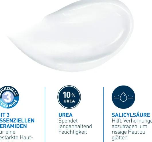 CeraVe SA Urea Glättende Feuchtigkeitscreme 340 g + gratis Feuchtigkeitsspendende Reinigungslotion 20 ml