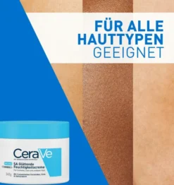 CeraVe SA Urea Glättende Feuchtigkeitscreme 340 g + gratis Feuchtigkeitsspendende Reinigungslotion 20 ml