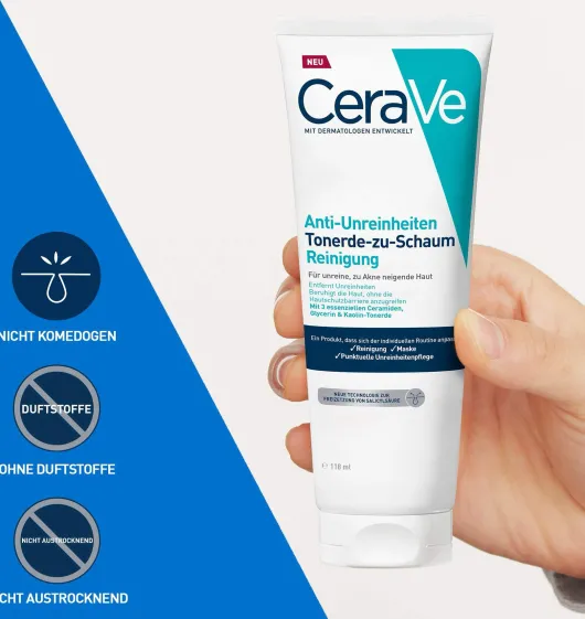 Cerave Tonerde-zu-Schaum Reinigung 118 ml Paste