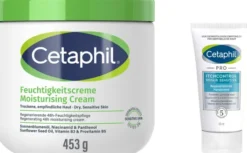 Cetaphil Feuchtigkeitscreme 453g + gratis Pro Itch Control Repair Sensitive regenerierende Handcreme 50 ml