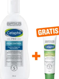 Cetaphil Pro Itch Control Waschlotion 295 ml + gratis Feuchtigkeitslotion 14 g