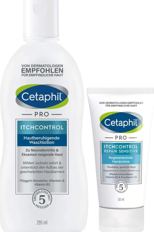 Cetaphil Pro Itch Control Waschlotion 295 ml + gratis Repair Sensitive regenerierende Handcreme 50 ml