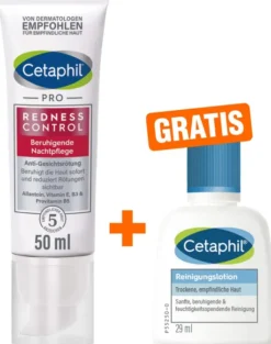 Cetaphil RednessControl Creme beruhigende Nachtpflege 50 ml + gratis Cetaphil Reinigungslotion 29 ml