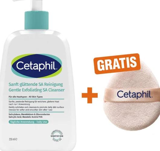 Cetaphil Sanft glättende SA Reinigung 236 ml + gratis Cetaphil Reinigungspad 1 Stück