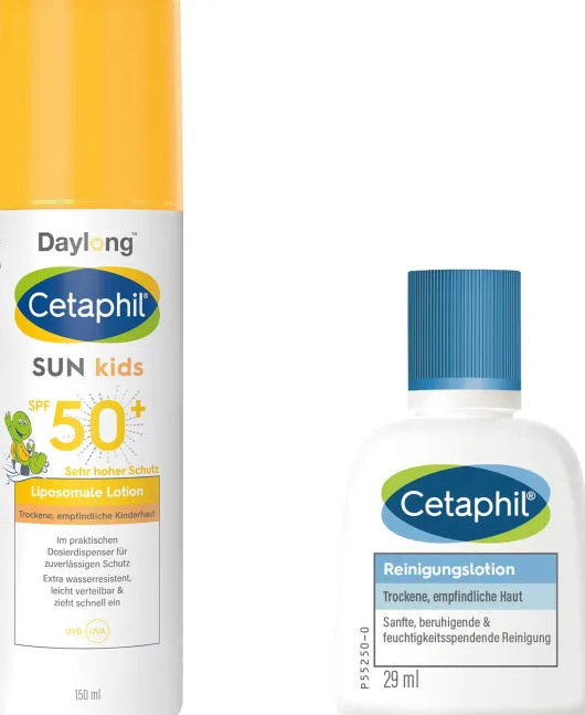 Cetaphil Sun Daylong Kids SPF 50+ liposomale Lotion 150 ml + gratis Cetaphil Reinigungslotion 29 ml
