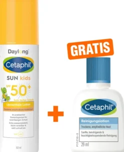 Cetaphil Sun Daylong Kids SPF 50+ liposomale Lotion 150 ml + gratis Cetaphil Reinigungslotion 29 ml