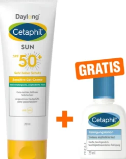 Cetaphil Sun Daylong SPF 50+ sensitives Gel 200 ml + gratis Cetaphil Reinigungslotion 29 ml