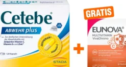 Cetebe Abwehr plus Vitamin C + Vitamin D3 + Zink 120 Kapseln + gratis Eunova VivaChrono 2 x 10 Tabletten