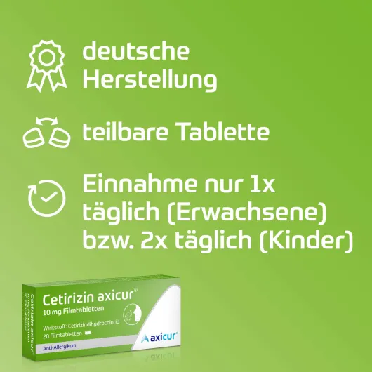 Cetirizin Axicur 10 mg 100 Filmtabletten