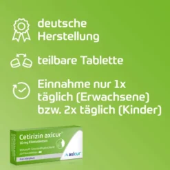 Cetirizin Axicur 10 mg 20 Filmtabletten