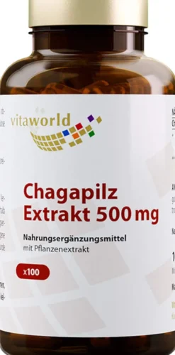 Chaga Pilz Extrakt 500 mg 100 Kapseln