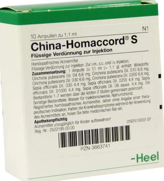 China Homaccord S Ampullen 10 Ampullen