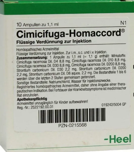 Cimicifuga Homaccord Ampullen 10 Ampullen