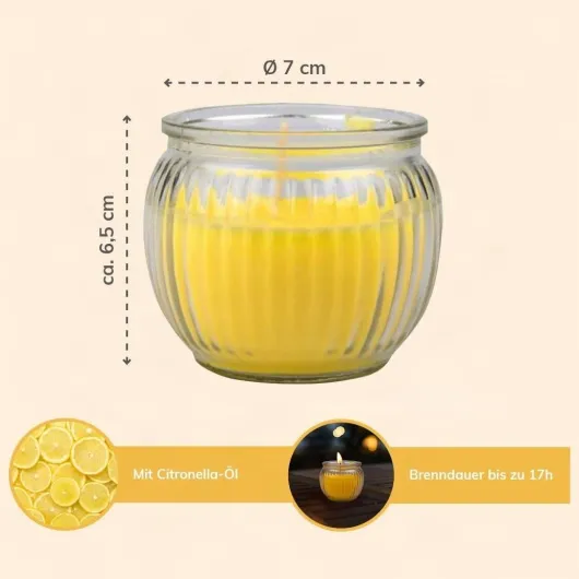Citronella Kerze im Glas 4er-Set