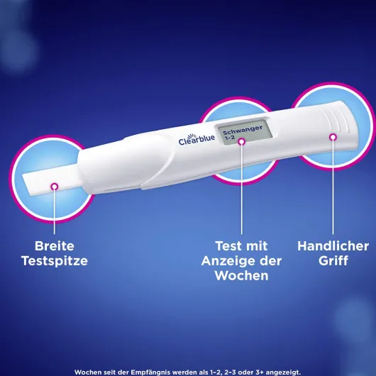 Clearblue Schwangerschaftstest frühe Erkennung und mit Wochenbestimmung 2 Teststäbchen